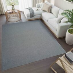 Simple Plain Living Room Soft Low Pile Area Rugs Felt Back - Silver / 160x230 cm - thumbnail 2