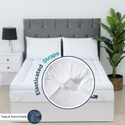 Hotel Quality Mattress Topper 5cm Thick Microfibre Cover - White / 80cm - thumbnail 4