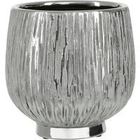 Hesper Small Silver Ceramic Planter - Silver