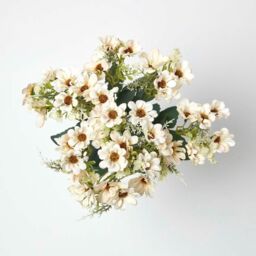 Artificial Wild Daisy Cream Bouquet Flower, 46 cm - Cream - thumbnail 2
