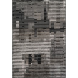Mayfair Living Room Area Rug Metallic Sheen Contemporary Modern Matrix Design - Dark Grey / 170cm - thumbnail 5