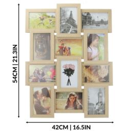 12 Photo Collage Frame - Wood - thumbnail 3