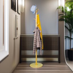 Wooden Coat Stand With 8 Hooks With Round Base - Brown - thumbnail 5