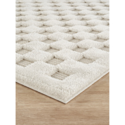 Freya Living Room Area Rug Contemporary 3D Embossed Modern Cubed Design - Cream / 230cm - thumbnail 5