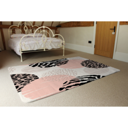 Abstract Geometrics With Animal Print And Circles Rug - Pink / 150cm - thumbnail 3