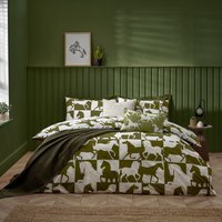 Herve Reversible Duvet Cover Set - Olive / King