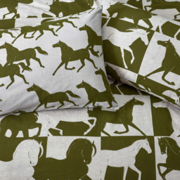 Herve Reversible Duvet Cover Set - Olive / King - thumbnail 3