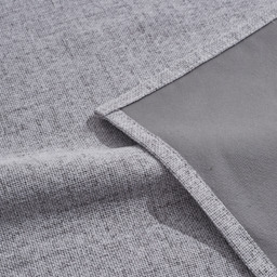Pair of Solid Color Faux Linen Blackout Curtains - Grey / 229cm - thumbnail 3