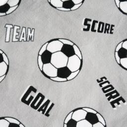 Kids Football Sherpa Fleece Throw - Grey - thumbnail 3