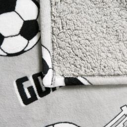 Kids Football Sherpa Fleece Throw - Grey - thumbnail 4