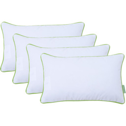 White Rectangular Pillow with Colours Piping Soft Comfy  - Lime / 1 - thumbnail 4