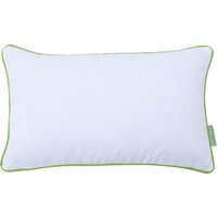 White Rectangular Pillow with Colours Piping Soft Comfy  - Lime / 1