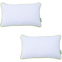 White Rectangular Pillow with Colours Piping Soft Comfy  - Lime / 1 - thumbnail 3