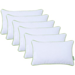 White Rectangular Pillow with Colours Piping Soft Comfy  - Lime / 1 - thumbnail 5