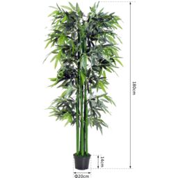 Outsunny Artificial Bamboo Tree - Green Bamboo, Black Pot - thumbnail 3