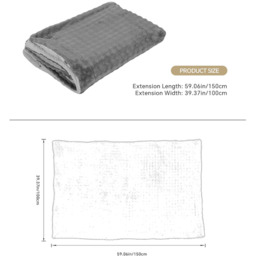 Soft Milk Velvet and Lamb Fleece Warm Throw Blanket - Grey / 150cm W x 100cm D - thumbnail 2