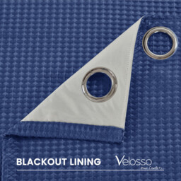 Classic Waffle Blackout Curtain Pair - Navy / 66in / 90in - thumbnail 3