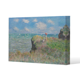 Claude Monet - Cliff Walk At Pourville,  Canvas print - Blue / 77cm / 114cm - thumbnail 2