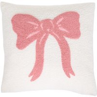Teddy Fleece Bow Cushion - Pink - image 1