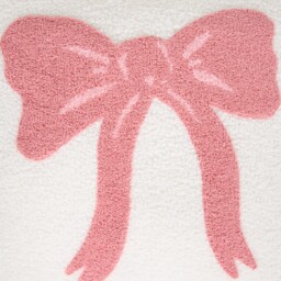 Teddy Fleece Bow Cushion - Pink - thumbnail 4