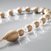 Pair of Beaded Rope Curtain Tie Backs - Latte