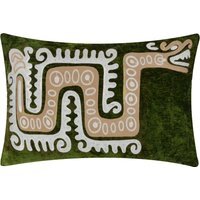 Dynasty Dragon Embroidered Chenille Cushion - Verdie / 80 Feather 20 Polyester