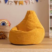 Kids Bean Bag Chair, Cord Childrens Beanbag for Girls and Boys - Yellow - thumbnail 1