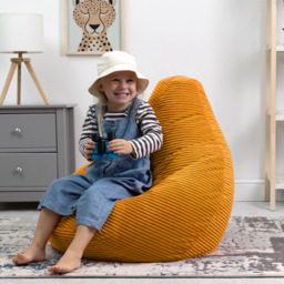 Kids Bean Bag Chair, Cord Childrens Beanbag for Girls and Boys - Yellow - thumbnail 5
