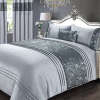Charleston Polyester Curtains Pair (66x72 CM) - Silver Grey