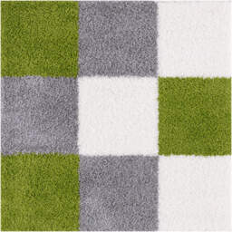 Myshaggy Collection Geometric Design Rug - Green / 120x120cm - thumbnail 2