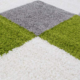 Myshaggy Collection Geometric Design Rug - Green / 120x120cm - thumbnail 4