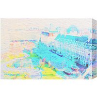 London Eye Park Graphic Art Wrapped on Canvas - Blue / 152cm