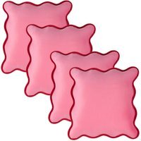Pack of Matte Velvet Scallop Edge Cushion Covers - Pink / 4 - image 1