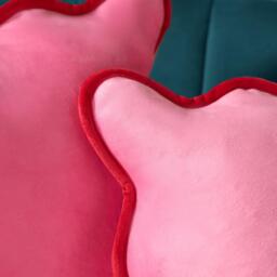 Pack of Matte Velvet Scallop Edge Cushion Covers - Pink / 4 - thumbnail 3