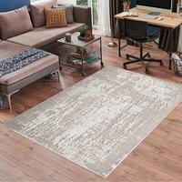 Serenity Modern Abstract Abrasion Contemporary Area Rugs - Stone / 160x230 cm Rectangle - thumbnail 1