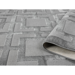 Vellure Modern Indoor Living Room Area Rug Embossed Metallic Sheen Maze Design - Grey / 230cm - thumbnail 5