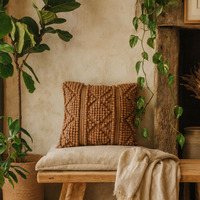 Sarlat Set of 2 Handwoven Coffee Cushion Covers - Brown