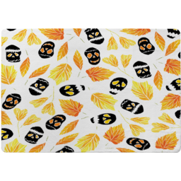 Autumn Leaves  Halloween Skulls Rug - Yellow / 150cm - thumbnail 2