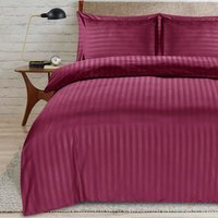 satin-stripe king burgandy duvet - Burgandy