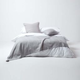 Homescapes Cotton Rajput Ribbed Cushion Cover - Silver Grey / 45cm - thumbnail 2