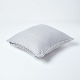 Homescapes Cotton Rajput Ribbed Cushion Cover - Silver Grey / 45cm - thumbnail 4
