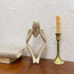 Abstract Art Resin Statue - Beige - thumbnail 4
