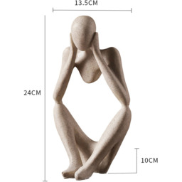 Abstract Art Resin Statue - Beige - thumbnail 3