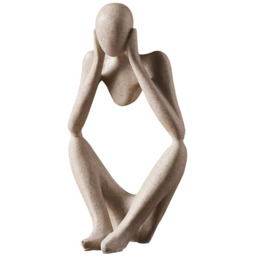 Abstract Art Resin Statue - Beige - thumbnail 2