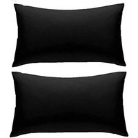Percale Plain Pillowcase Pair - Black
