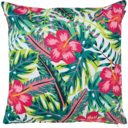 Tropical Pink Flower Outdoor Cushion (Set of 4) - White - thumbnail 4