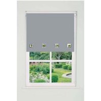 Square Eyelet Edge Roller Blind (165cm Drop) - Light Grey / 90cm