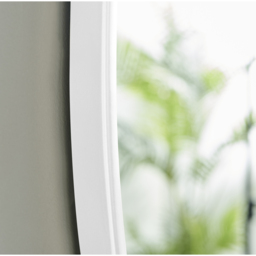 Emma Round White Frame Wall Mirror - White / 61cm - thumbnail 3