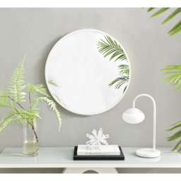 Emma Round White Frame Wall Mirror - White / 61cm - thumbnail 2
