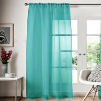 Voile Panel Curtain Slot Top - Teal / 36in